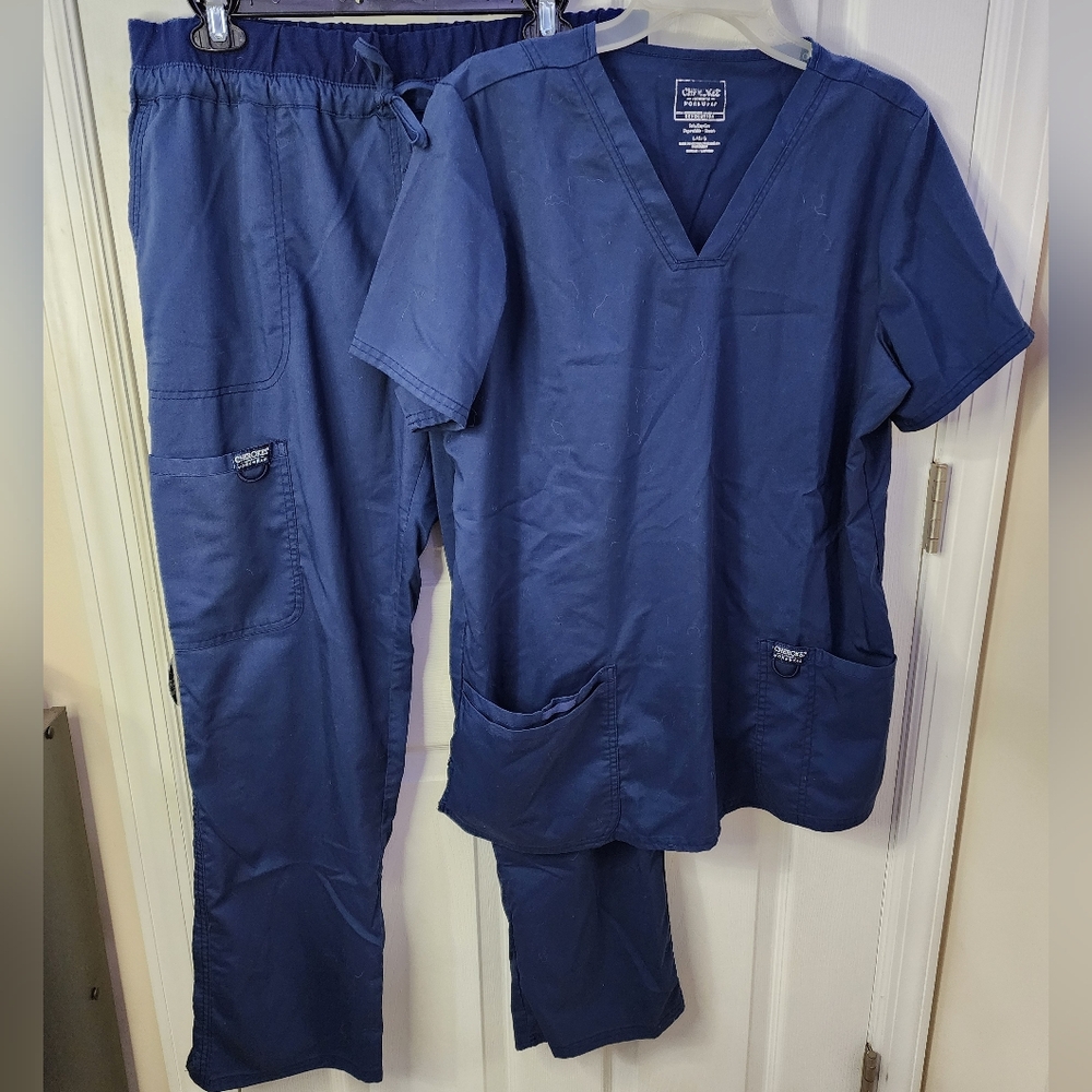 Cherokee Navy Blue Scrub Set